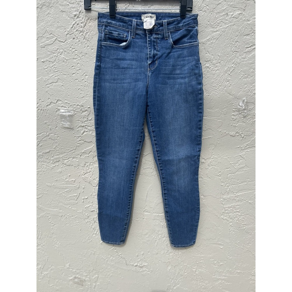 L'AGENCE Margot High Rise Skinny Jeans Medium Wash Blue Size 25